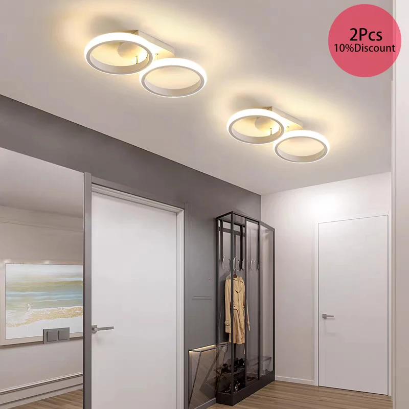 

FPFD Black/White Modern Led Chandeliers For Bedroom Study Indoor Lighting Corridor Passage Cloakroom Ceiling Chandeliers110-220V
