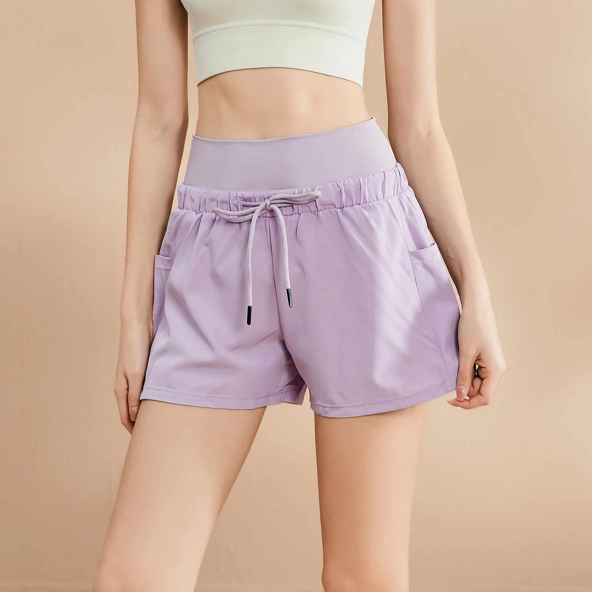 

Summer Quick-Drying Breathable Fitness Running Anti-Exposure Yoga Shorts Comfort and Casual Loose Slimming False Two-Piece