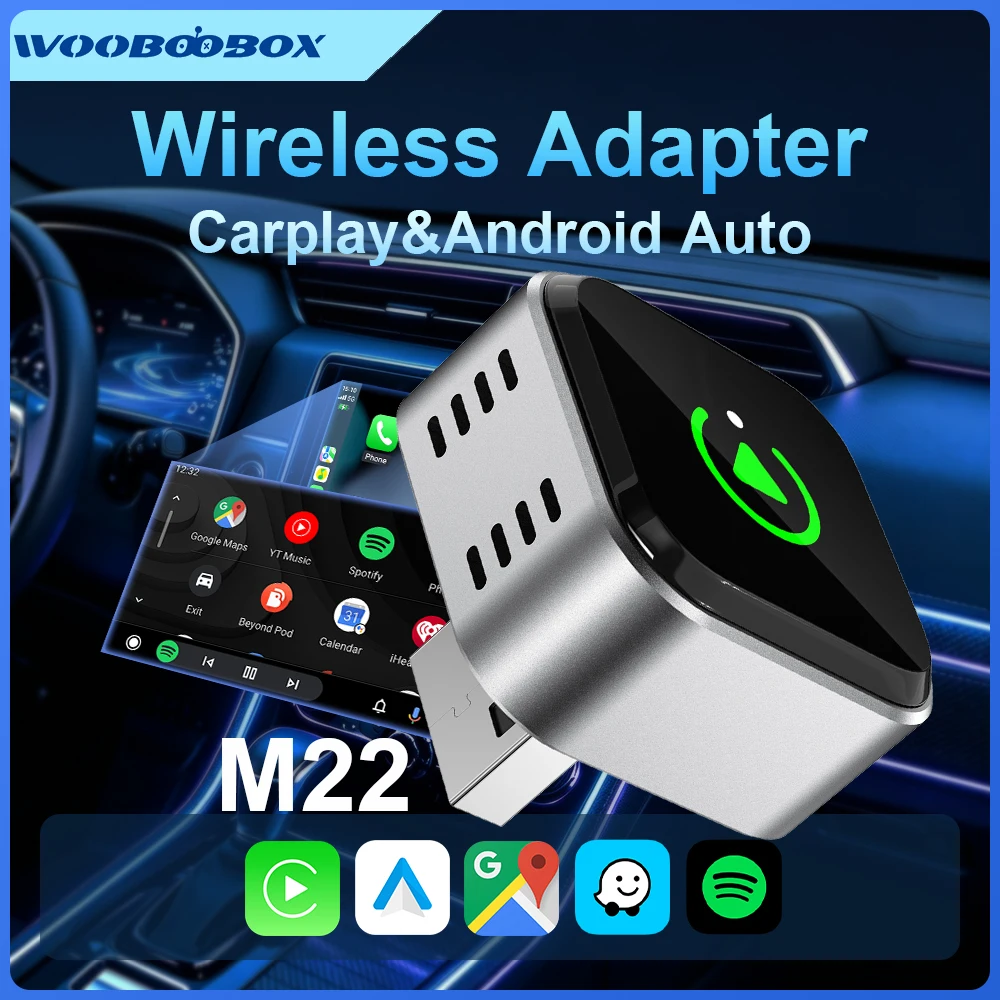 Фото Адаптер Wooboobox CarPlay для Android Auto: проводной в беспроводной, интеллектуальная система Wi-Fi и Bluetooth для Honda M22 №1