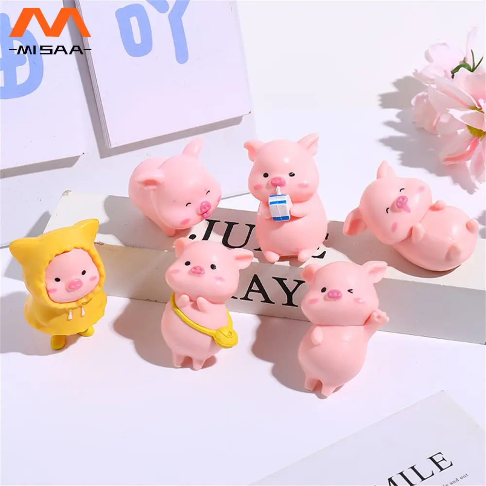

Piggy Ornament Pink Resistant Diy High Temperature Resistance Three-dimensional Statues And Sculptures Mini Pig Ornaments