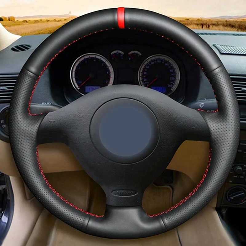 

DIY Artificial Leather Car Steering Wheel Cover for Volkswagen VW Golf 4 Passat B5 1996-2003 Seat Leon 1999-2004 Polo 1999-2002