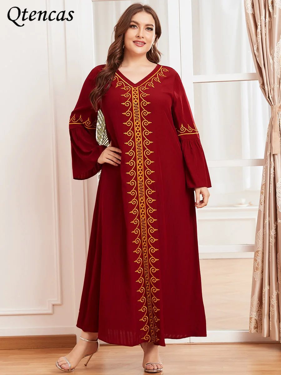Арабское длинное платье для мусульманских женщин, Дубай, абайя, мусульманская одежда, кафтан, марокканские африканские Макси-платья, длинно...