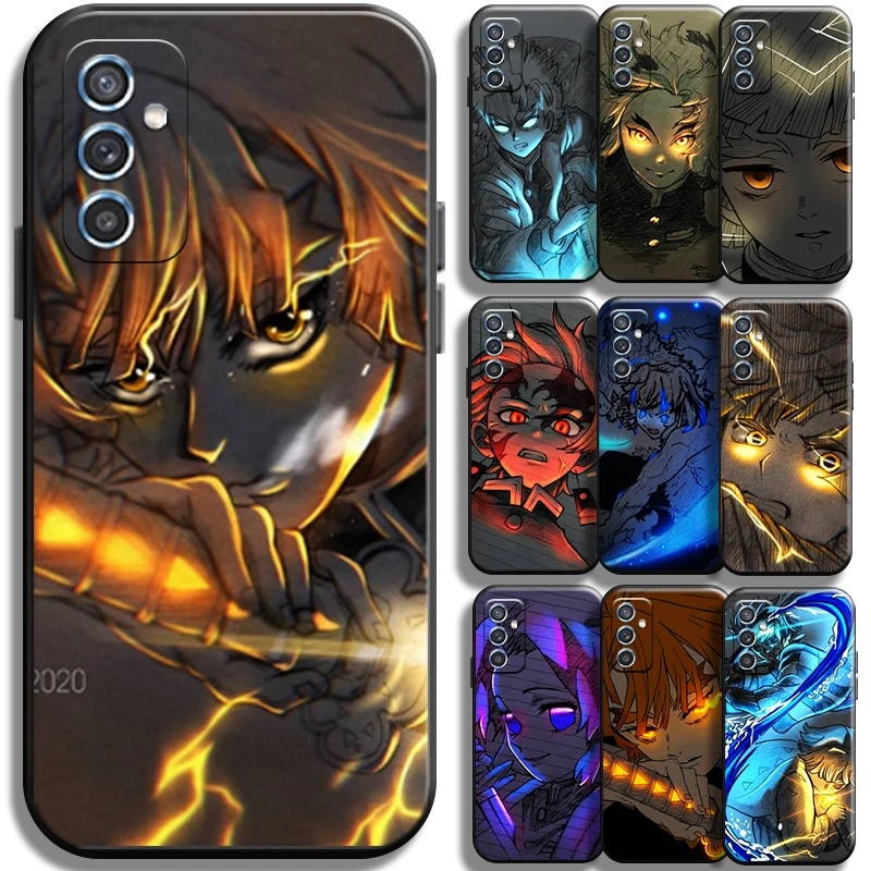 

Demon Slayer Agatsuma Zenitsu Phone Case For Samsung Galaxy M52 Soft Shell Carcasa Coque TPU Black Shockproof