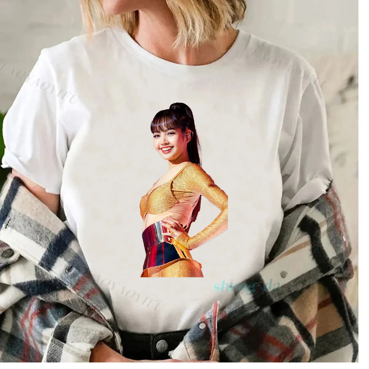 Женская одежда Lalisa Manobal Y2k для подростков футболка с надписью Superstar Лиза верхние