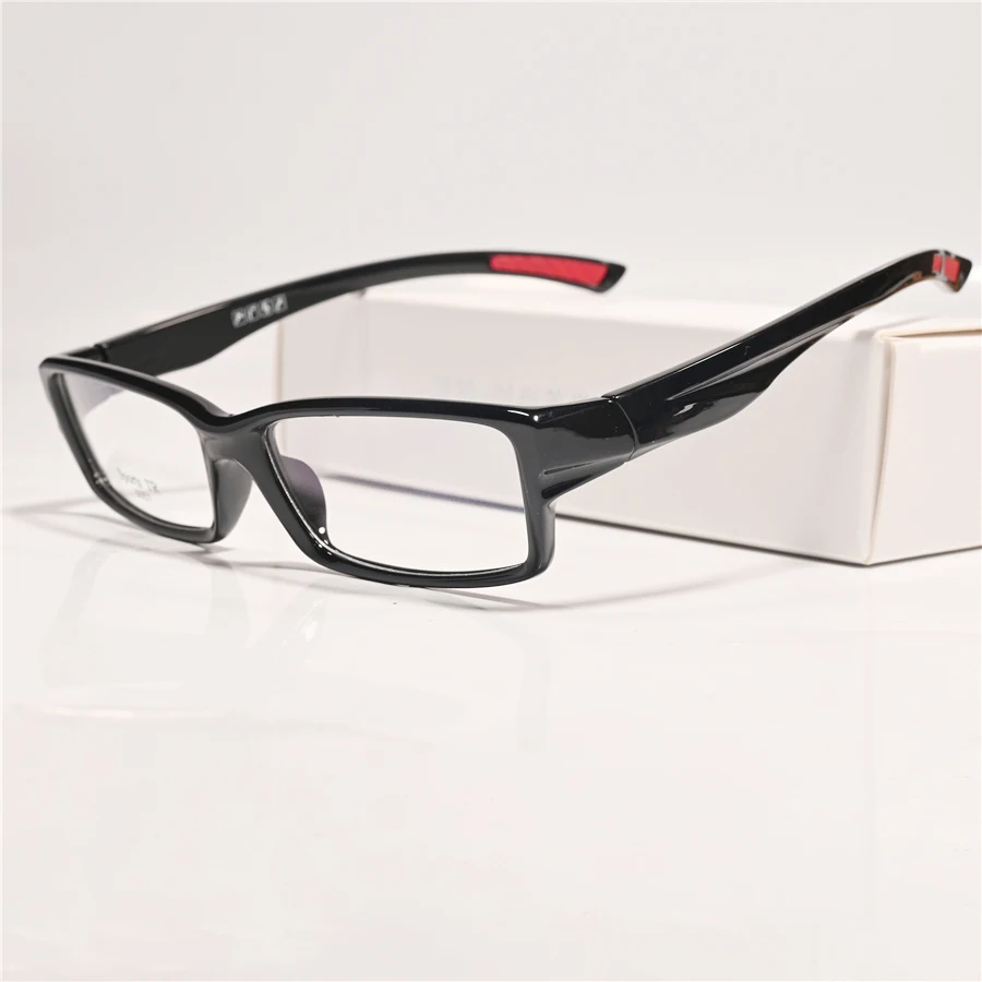 

Cubojue Sport Eyeglasses Frames Male Women TR90 Glasses Men Ultralight Full Rim Spectacles for Receipt Black White Eyewear