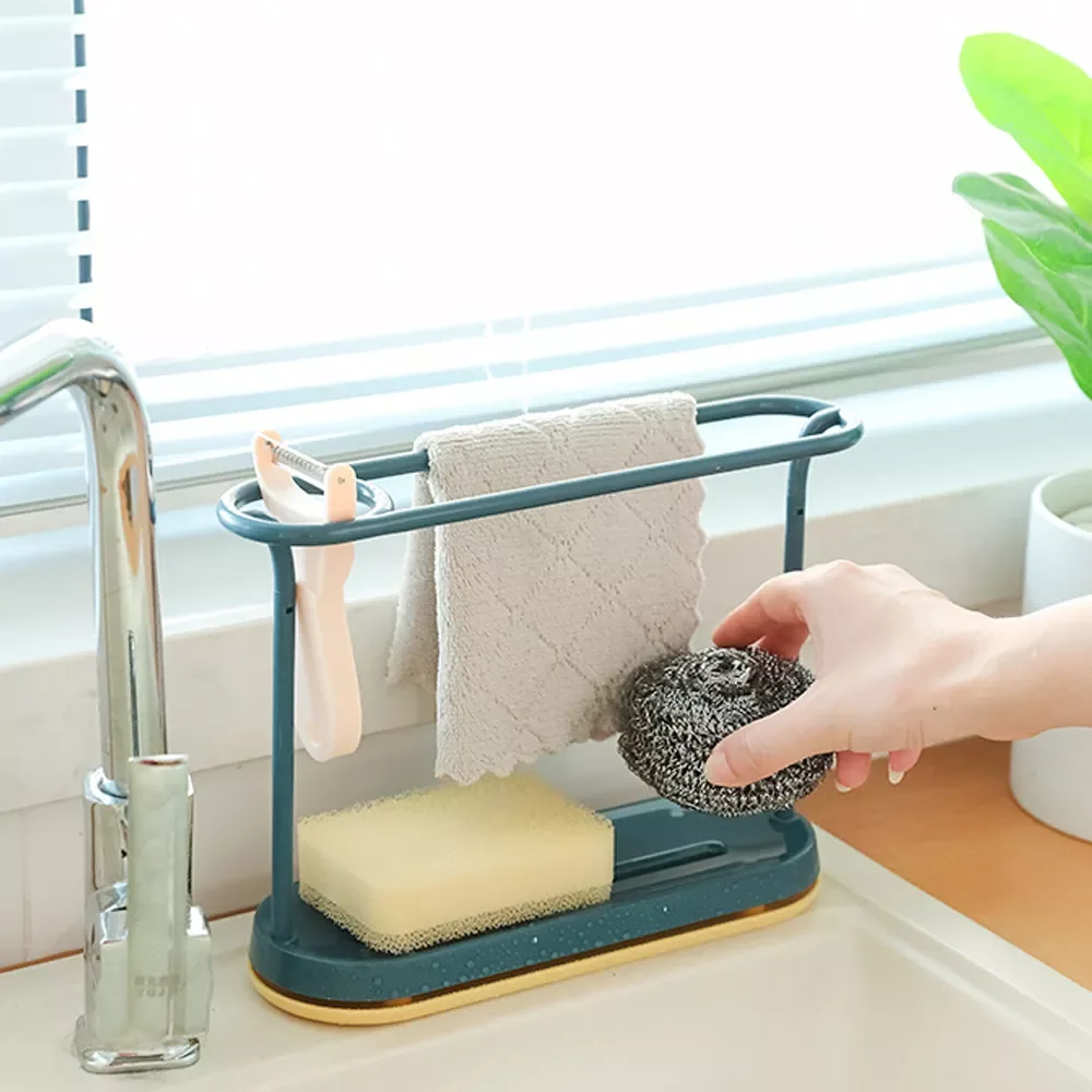 

2022 Dishcloth Holder For Towel Rag Hanger Sink Sponge Holder Rack Shelf For Bathroom Dish Cloth Detachable Organizer