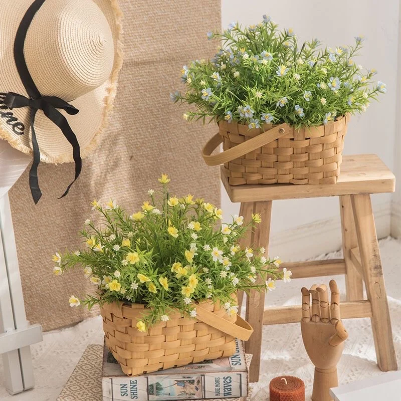 

New Gypsophila Artificial Flowers Flower Basket Set Plastics Fake Plants TV Cabinet Decoration Living Room Floral Home Decor