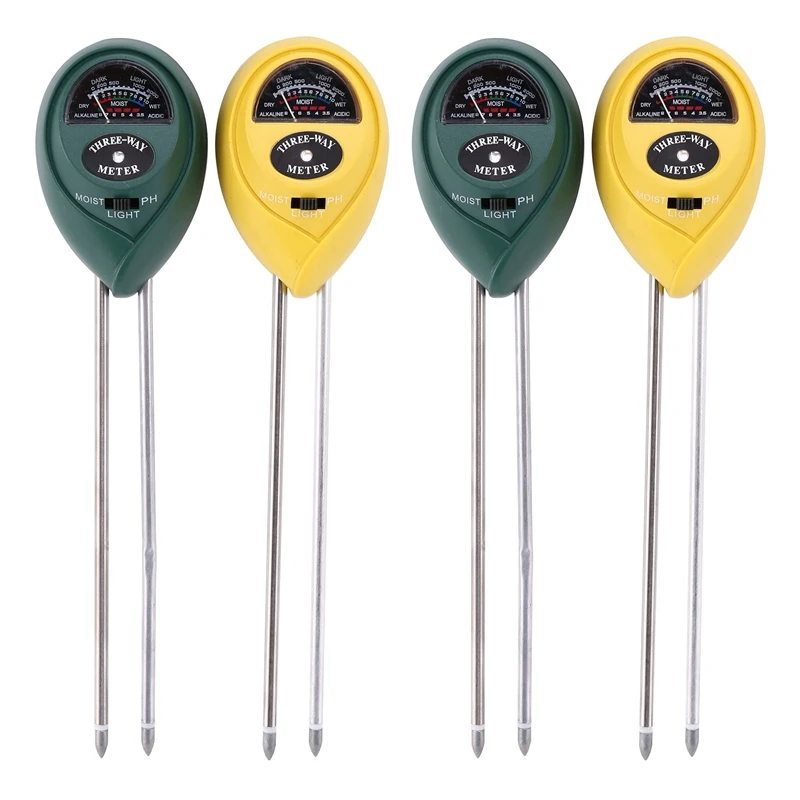 

Promotion! 4Pcs Soil PH Meter 3 In 1 Gardening Tool Soil Tester Kit With Moisture Light And PH Test For Garden Farm Lawn Indoor