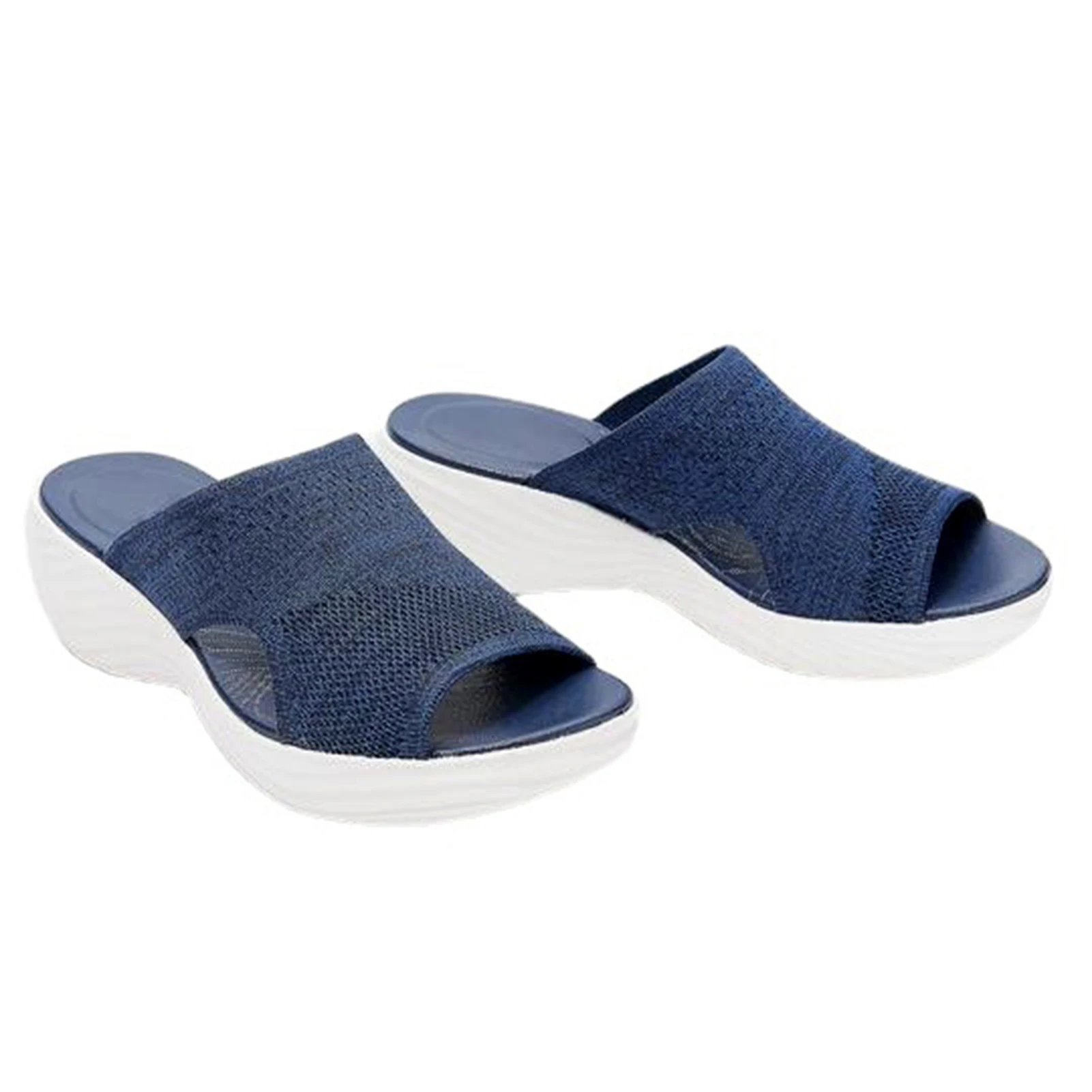 

Knitted Wedge Sports Corrective Sandals Mesh Upper Women's Summer Beach Shoes Breathable