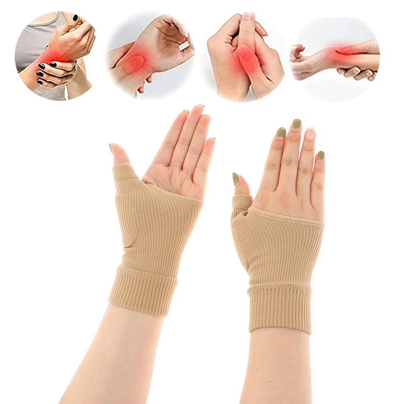 

1 Pair Silicone Gel Filled Thumb Hand Wrist Support Therapy Gloves Arthritis Joint Sprains Compression Braces Supports Corrector