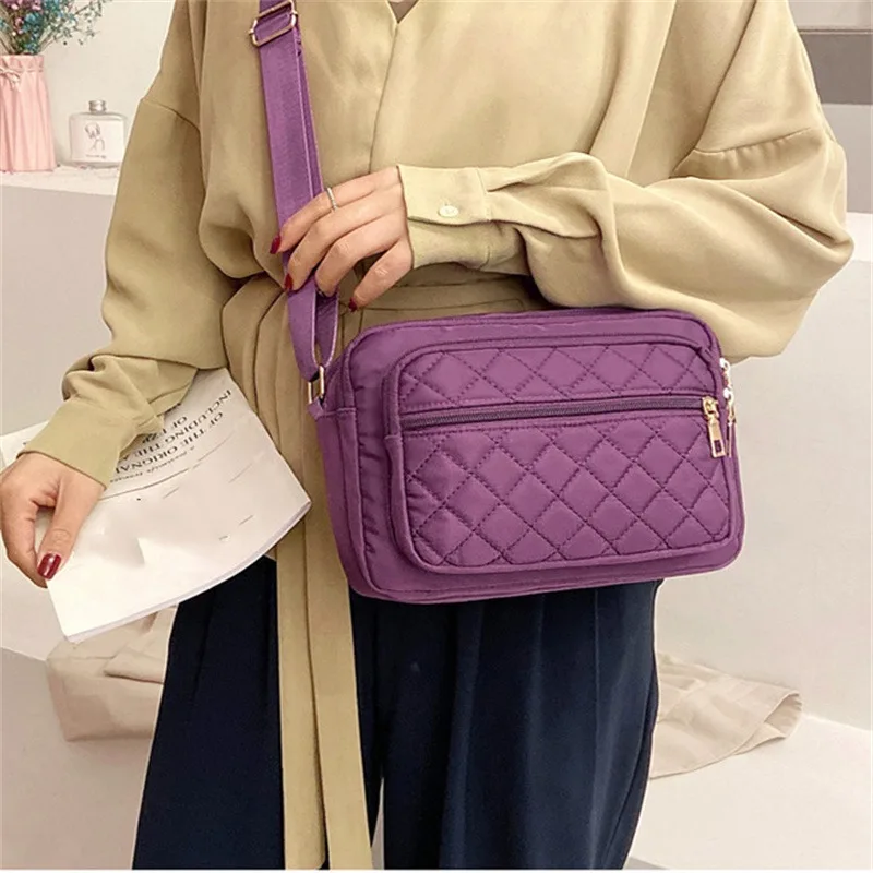 Повседневная женская сумка через плечо из ткани Оксфорд с застежкой-молнией для