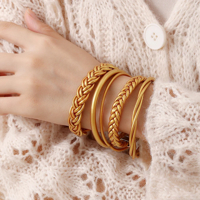 5 Pieces Set Silicone Jelly Bangles For Women Round Hollow Tube Happy Party Fashion Jewelry Trendy New Styles Accessories C1360