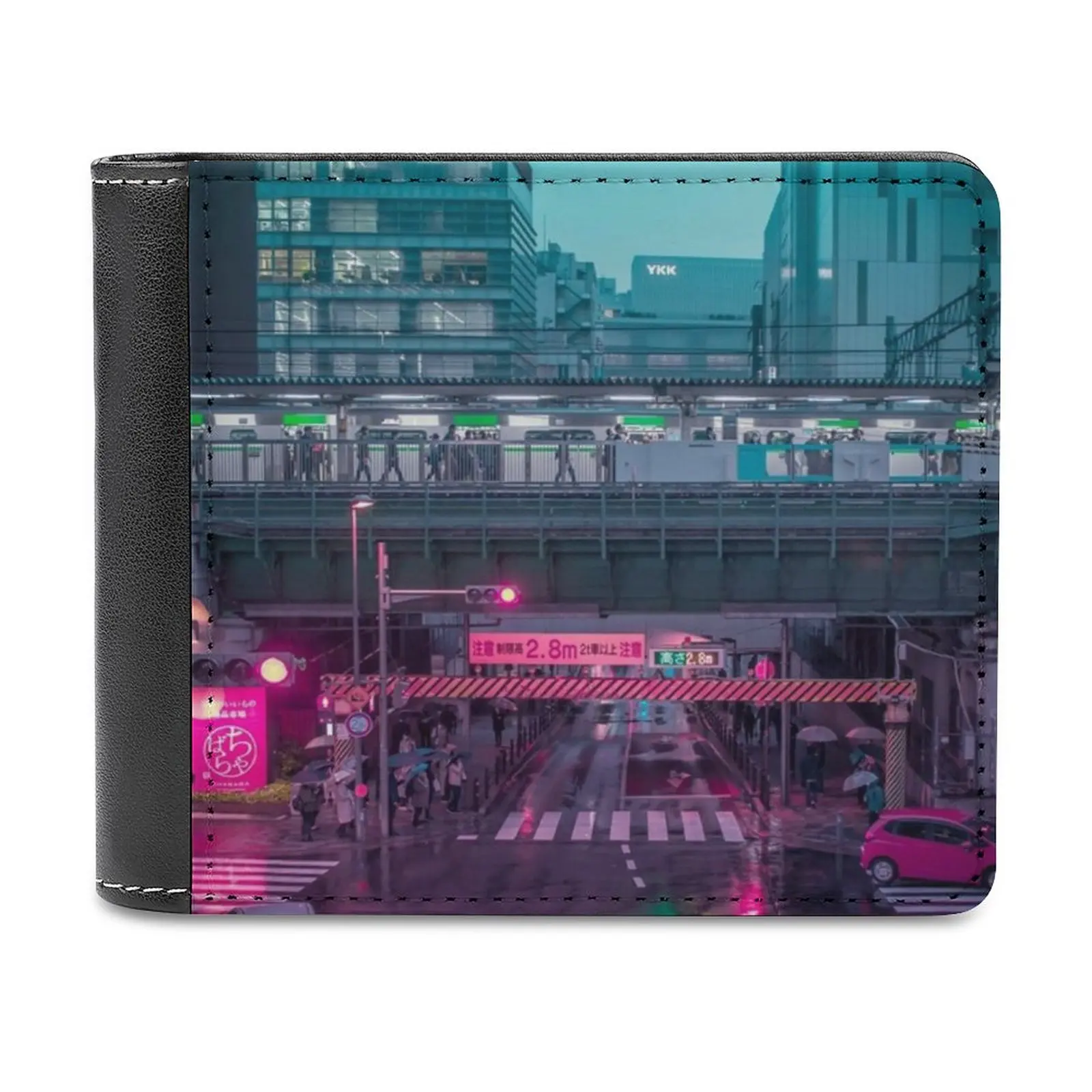 

Neo Tokyo Metropolis Soft Men Wallets New Purse Credit Card Holders For Male Purses Men Wallet Japan Akihabara Alley Future