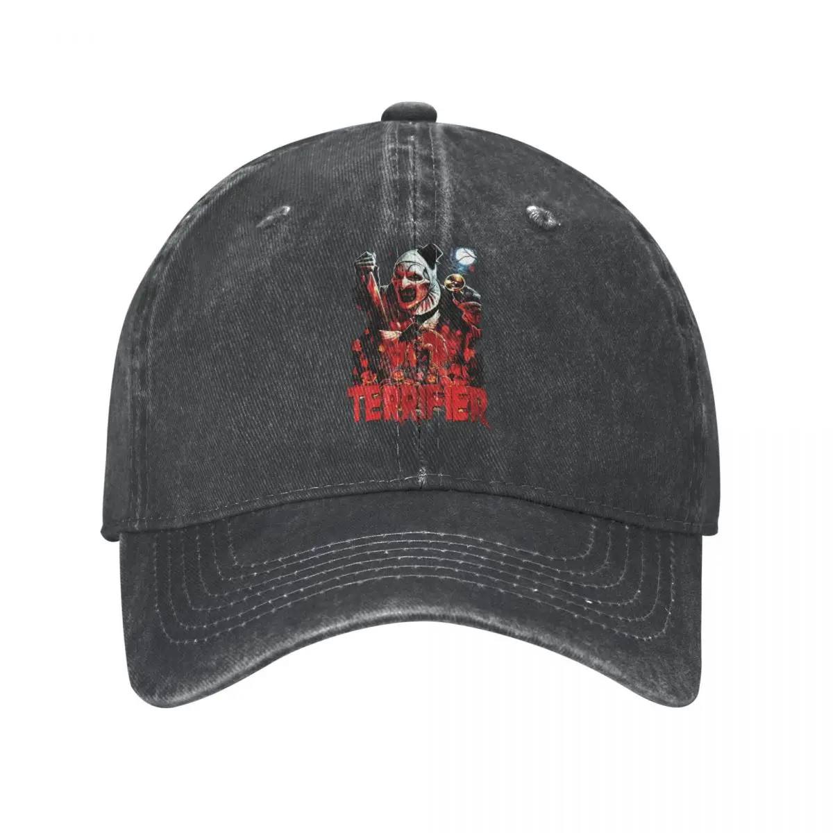 

Retro Terrifier Scary Clown Baseball Caps Unisex Style Distressed Denim Washed Snapback Cap Outdoor Running Golf Caps Hat