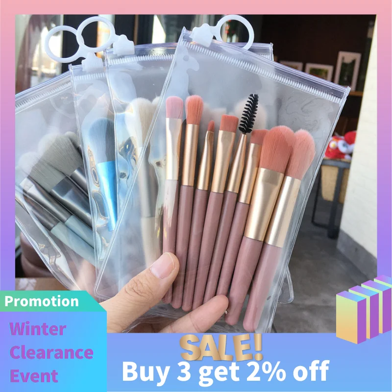 

8Pcs/Pack Professional Makeup Brush Set Soft Blusher Eyeshadow Brush Mini Size Concealer Brushes Portable Cosmetic Applicators