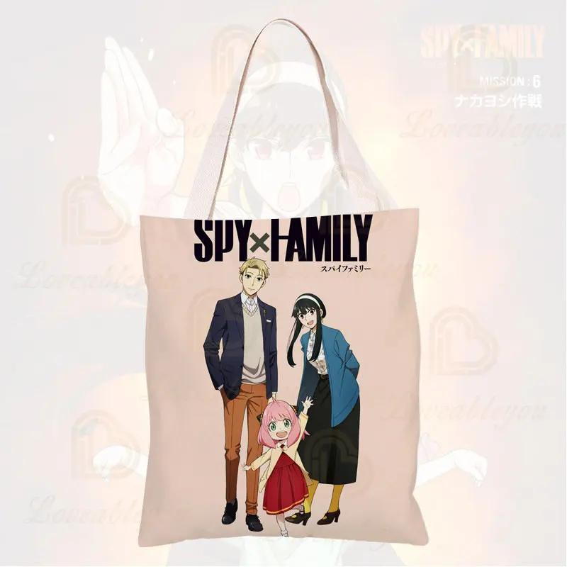 SPY×FAMILY повседневные сумки на плечо большой вместимости холщовые сумки-шопперы в
