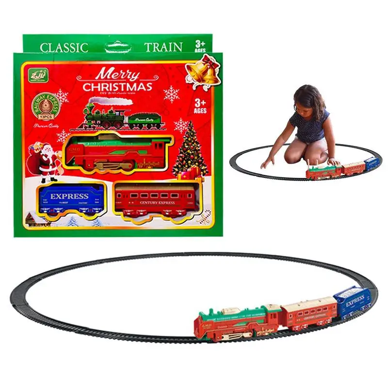

Электрический Рождественский поезд, мини-поезд на рождественскую елку со встроенным аккумулятором в стиле ретро, игрушечный поезд