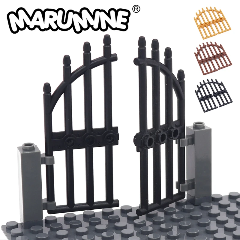 Аксессуары для изогнутых железных ворот Marumine кубики MOC Door 1x4x9, совместимые с 42448 конструкторами Buidling City Street, детали замка