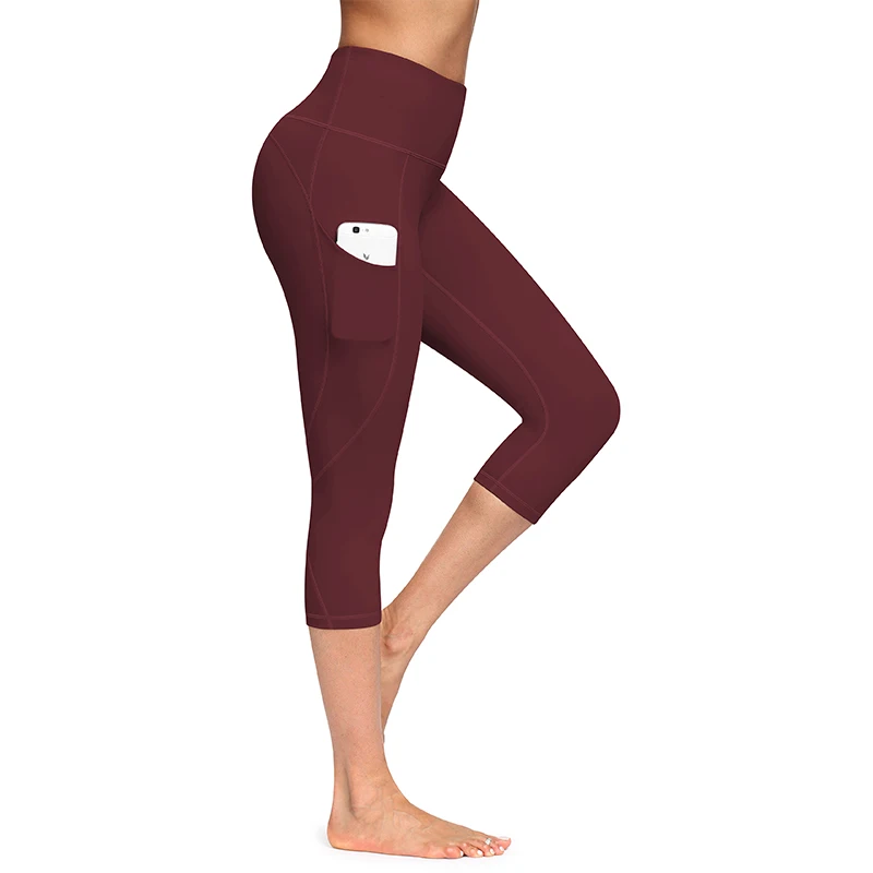 

FUNANI Women Sport Leggings Yoga Pants Elastic High Waist Tummy Control Capris Crop Gym Leggings Slimming Fitness Running Tights