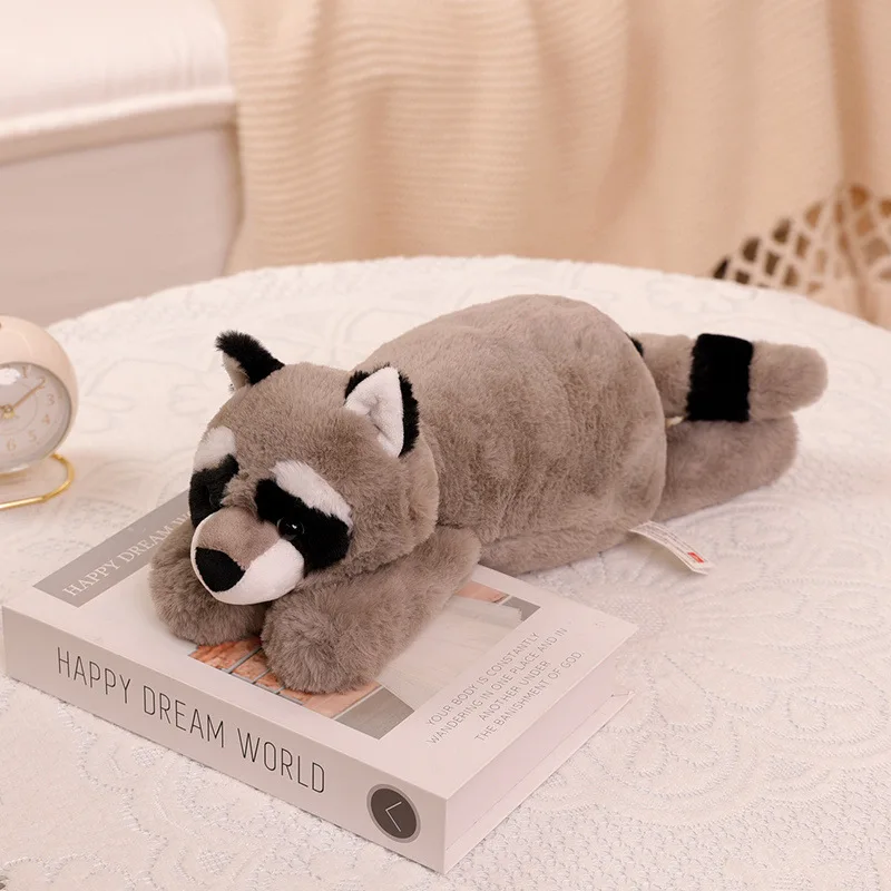 

big lovely plush raccoon toy high quality lying gray raccoon doll kids' birthday gift about 70cm t2606