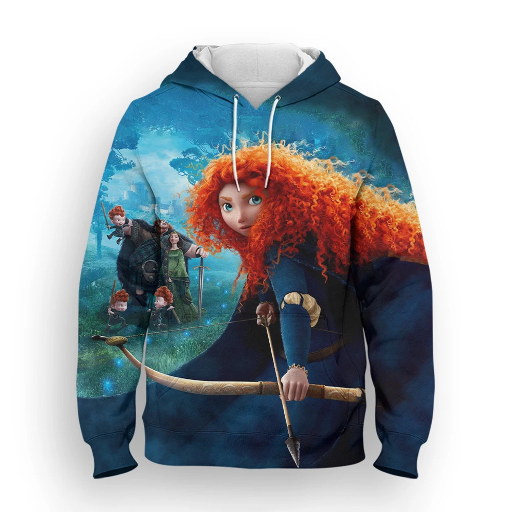 

Cartoon Anime Hoodie Men's Disney 3D Print Brave Men's Sweater Spring Autumn Harajuku Men's Top