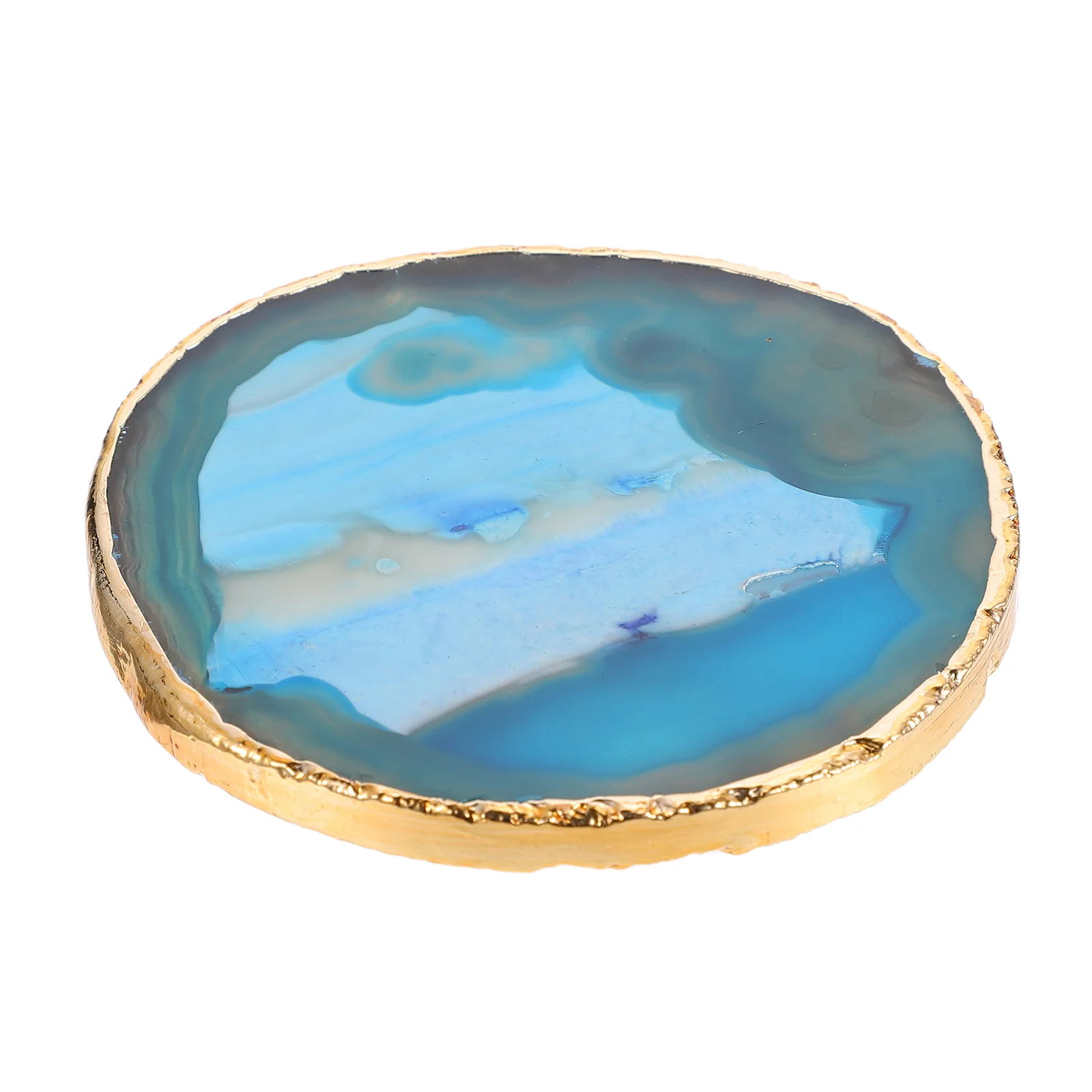 

Coasters Coaster Agate Cup Mat Natural Oval Ornament Stone Drink Crystal Coffee Slice Drinks Pad Table Tea Desktop Geode