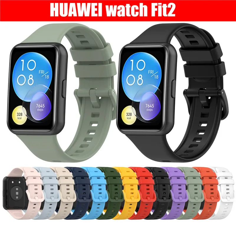 

Sport Silicone Strap for Huawei Watch Fit 2 Smartwatch Band Official Replacement Wrist Bracelet Accessories Huawei fit2 correa