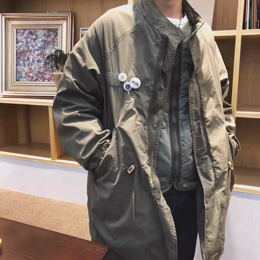 Длинная ветровка первого поколения с грязевым окрашиванием VISVIM WMV 18SS SIX-FIVEFISHTAILPARKA