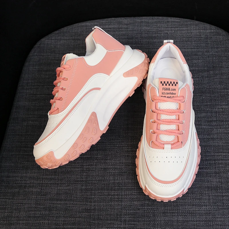 

Кроссовки женские из натуральной кожи, удобная обувь для скейтборда, толстая платформа, танкетка, 7 см, разные цвета, весна-осень