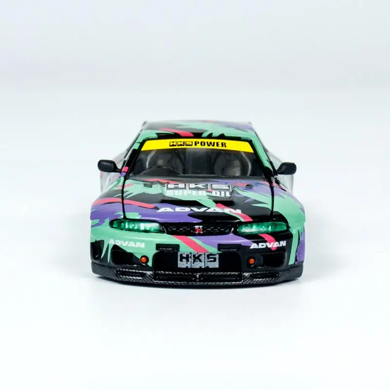 KAIDO HOUSExMINIGT 1/64 Nissan Skyline GTR R33 HKS V1 Игрушечный автомобиль из сплава литая под