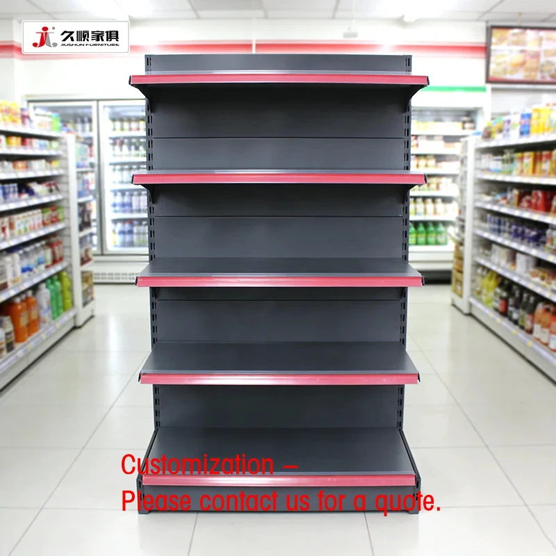 Фото Стеллажи для супермаркетов и магазинов JIUSHUN: Современный дизайн, универсальные торговые витрины, гондолы, полки для продуктов №1