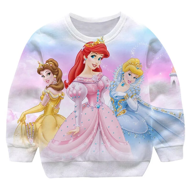 

Girls Ariel Mermaid Hooded Sweatshirt Kids Girls Ariel Mermaid Pullover Sweater Children's Clothes Baby Tops For 1-14 Years