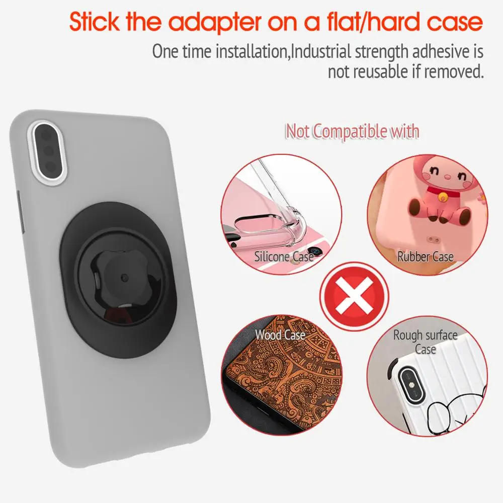 Universal Quick Mount Bigger Adapter For Air-vent/Car/Bike/Belt Clip/Wall/Armband/Wristband Mount Multi Purpose Phone Holder