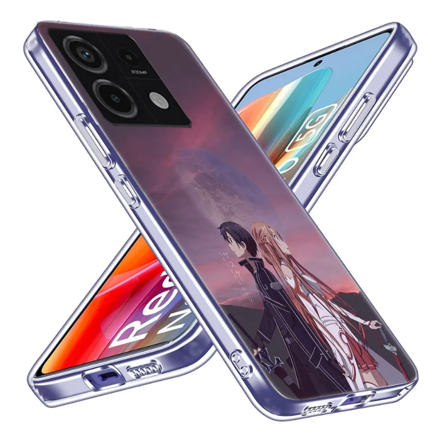 Прозрачный чехол для телефона Sword Art Online SAO Anime Xiaomi Poco F6 F5 X7 X6 Pro F3 X5 X4 NFC F4 X3 GT M5 M5S M4 M3 F2