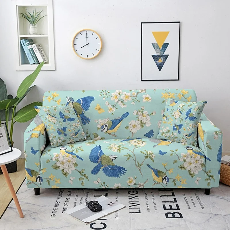 

Эластичный чехол для дивана в цветочном стиле с узором в виде птиц и бабочек, полноразмерные Нескользящие Чехлы для кресла, кресла, полотенц...