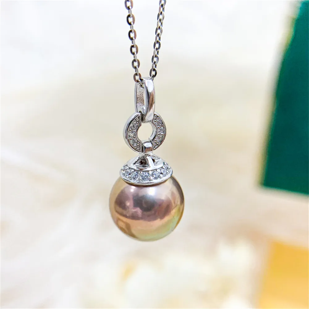 

Жемчужные аксессуары «сделай сам», кулон из стерлингового серебра 925 пробы, пустой держатель, Серебряный кулон-консилер для ожерелья с круглыми бусинами 10-15 мм