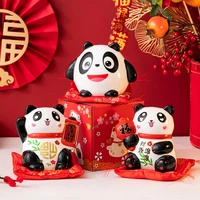 creative ceramic coin storage savings cute panda piggy bank bedroom desktop cartoon animal money box box kawaii childrens
