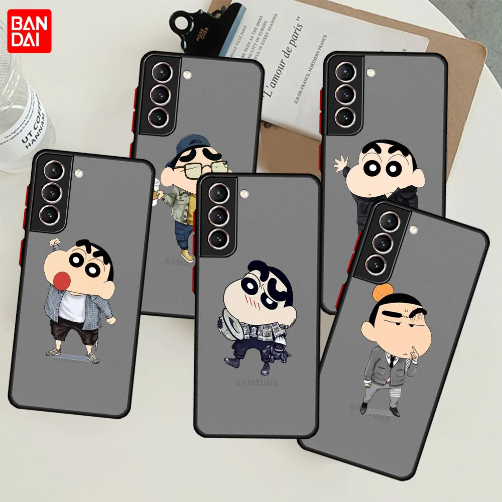 

Cool Crayon Shin Chan Matte Case For Samsung Galaxy S22 S20 S21 FE S10 S9 Plus S8 Capa Note 20 Ultra 10 Lite Phone Fundas
