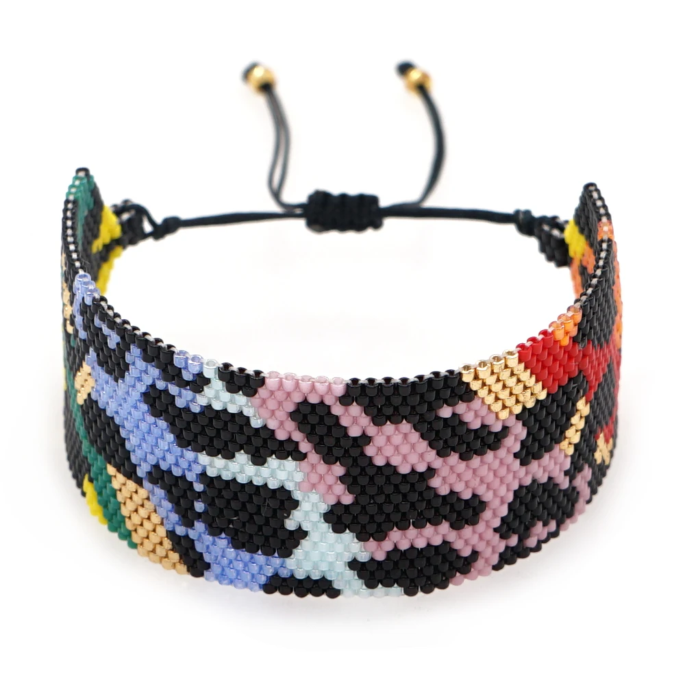 Go2Boho New Design Miyuki Leopard Grain Color Beaded Bracelets Jewelry Handmade Loom Woven Beaded Bracelet