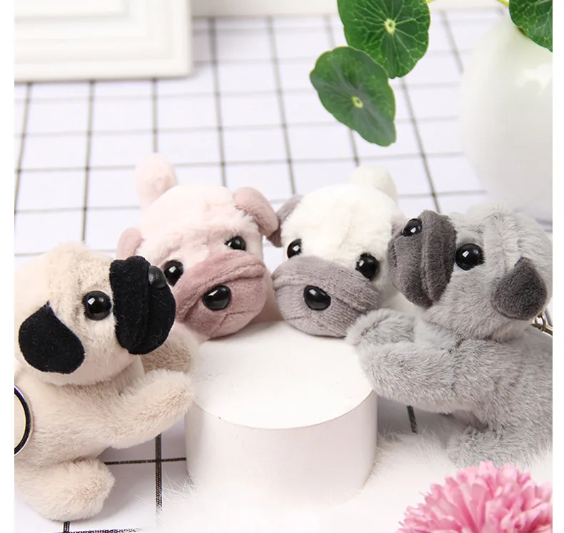 Новый милый плюшевый мягкий брелок Shar Pei с молоком щенком куклой Реалистичная