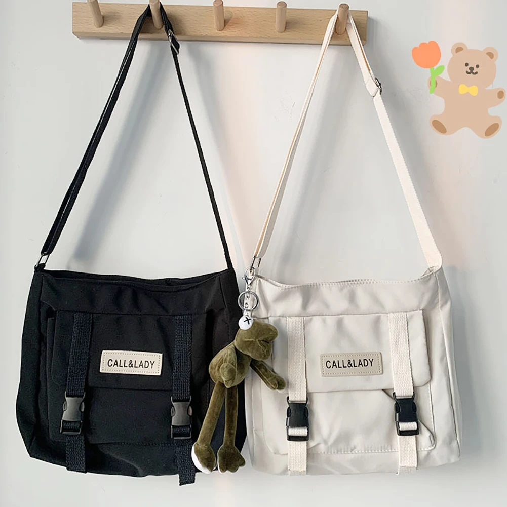 

Solid Color School Student Crossbody Bag Large Capacity Waterproof Shoulder Bag Ladies Outdoor Shopping Business