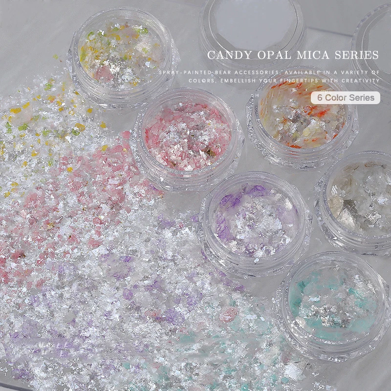 1 коробка ярких цветов Волшебные зеркальные слюдяные Блестки для ногтей