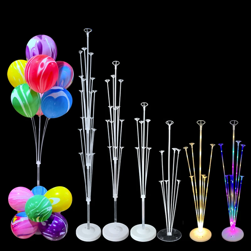 

7/11/13/19 Tubes Balloons Stand Holder Column Confetti Balloons Happy Birthday Ballon Kids Baby Shower Wedding Party Decoration