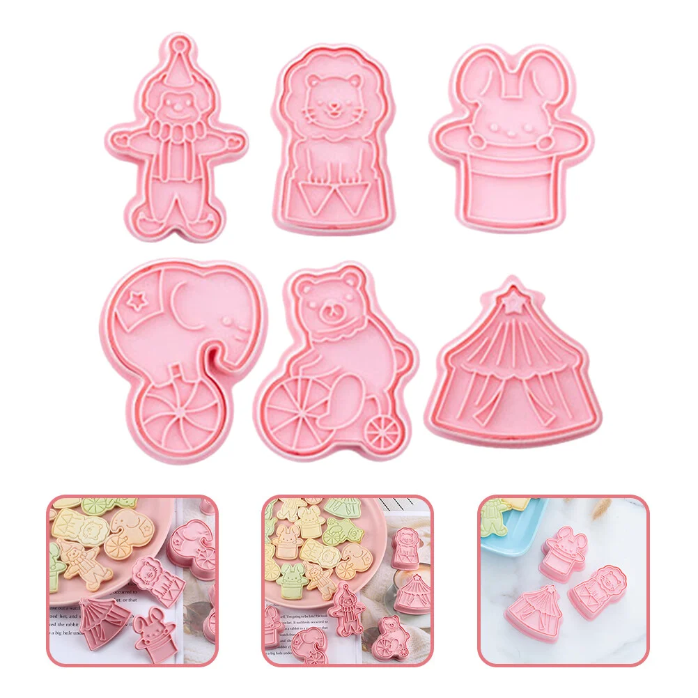 

6 Pcs Biscuit Mold Circus Cookie Cutters Mini Stamps Christmas Plastic Baking Child Kids