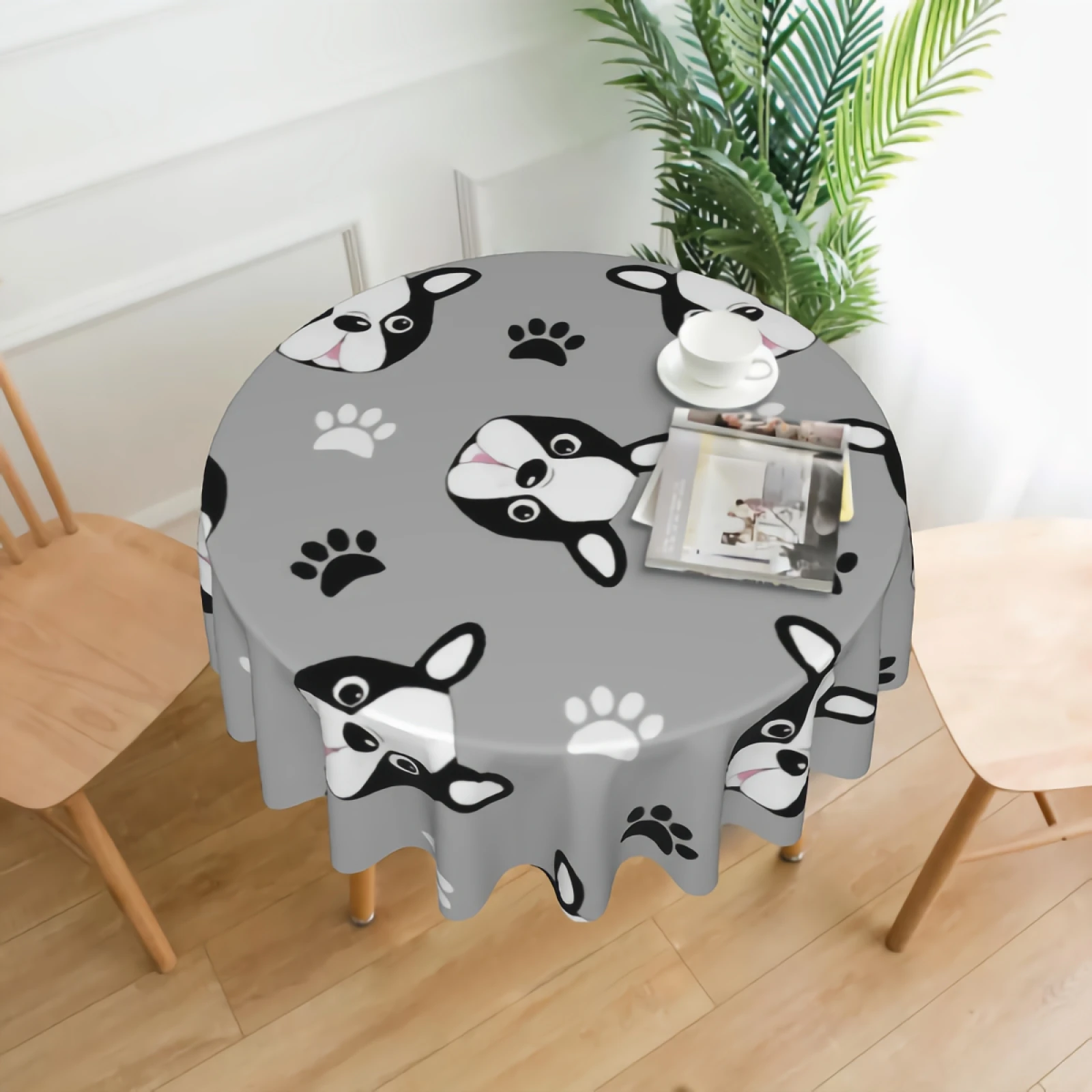 

Stylish Polyester Table Cloth 60 inch Wipeable Table Cover for Kitchen Dinning