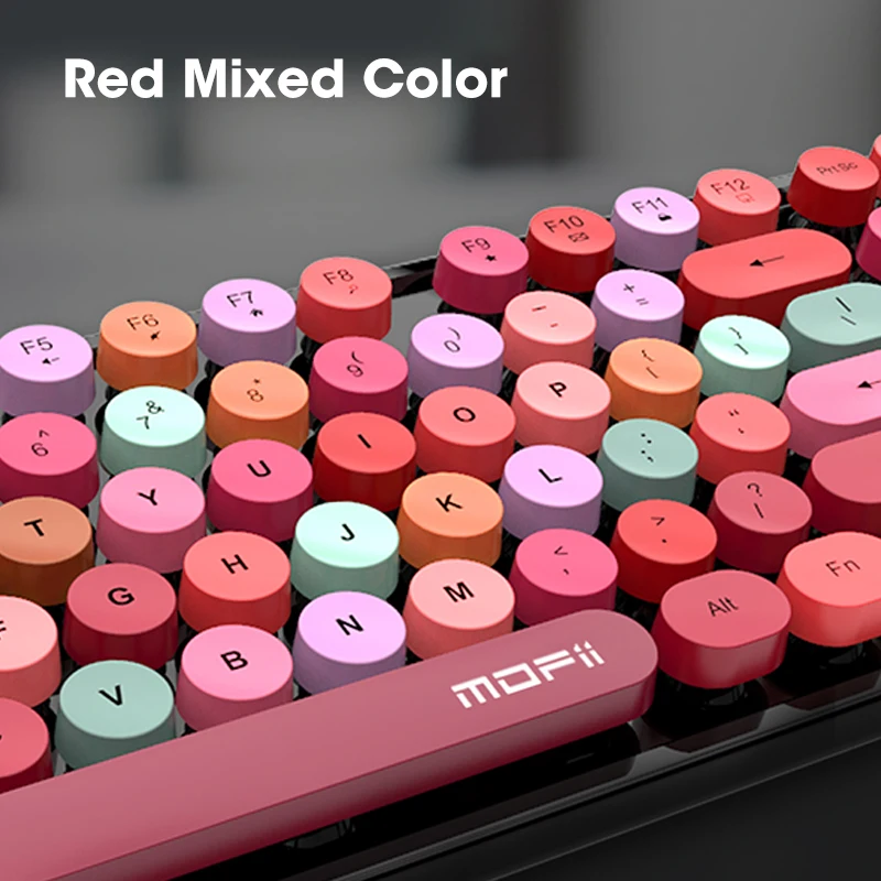 Cute Round 104 Key Caps Keyboards and Mouses Set Combo 2.4 GHz Wireless Keyboard Mouse Office Desktop Keypads for Computer | Компьютеры и