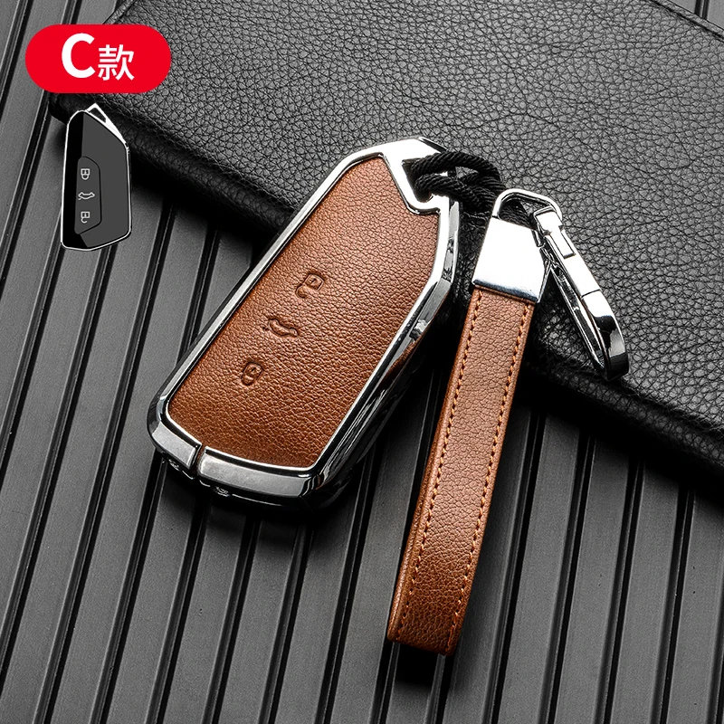 

Car Key Cover For VW Golf 8 Mk8 2020 For Skoda Octavia 4 8 A8 MK4 VAG Group 2021 Seat Leon Remote Control Cases Keychain Holder