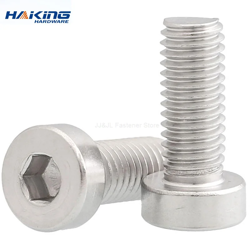 

10/50 M3 M4 M5 M6 M8 304 Stainless Steel Thin Head Hexagon Socket Screw Often Hex Allen Cap Screw Bolt Really Good Quality