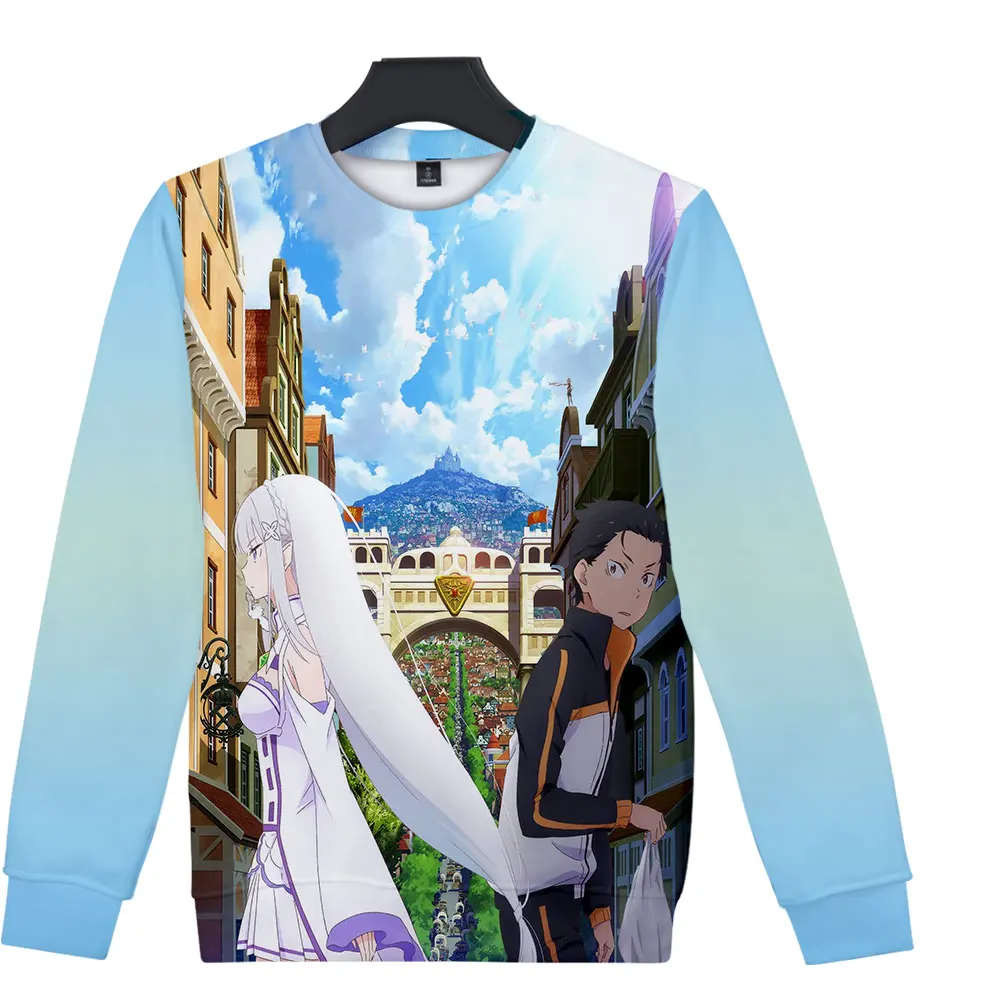 

Lianshuo 2022 весенне-осенний женский свитер с круглым вырезом и длинными рукавами, свитер, модный топ с аниме персонажем Re:Zero