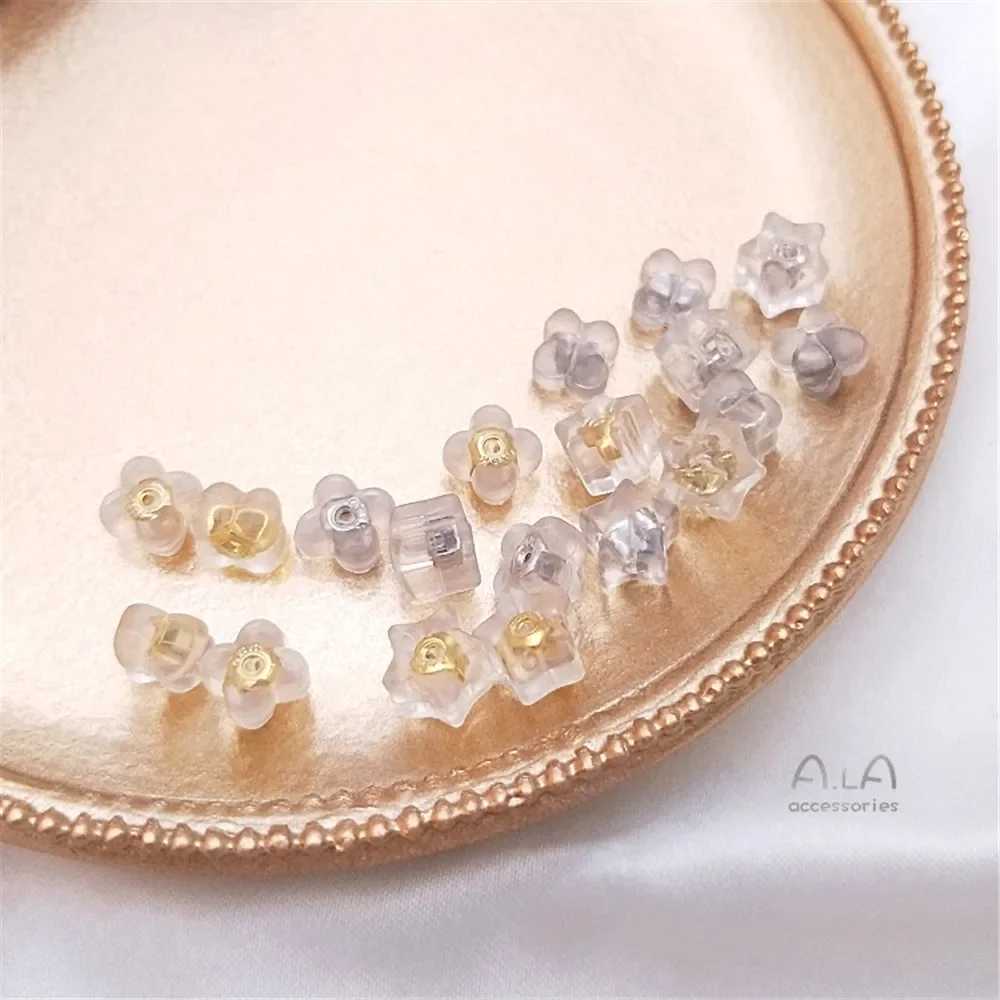 Беруши из 18-каратного золота белого четырехлистный клевер пятиконечная звезда